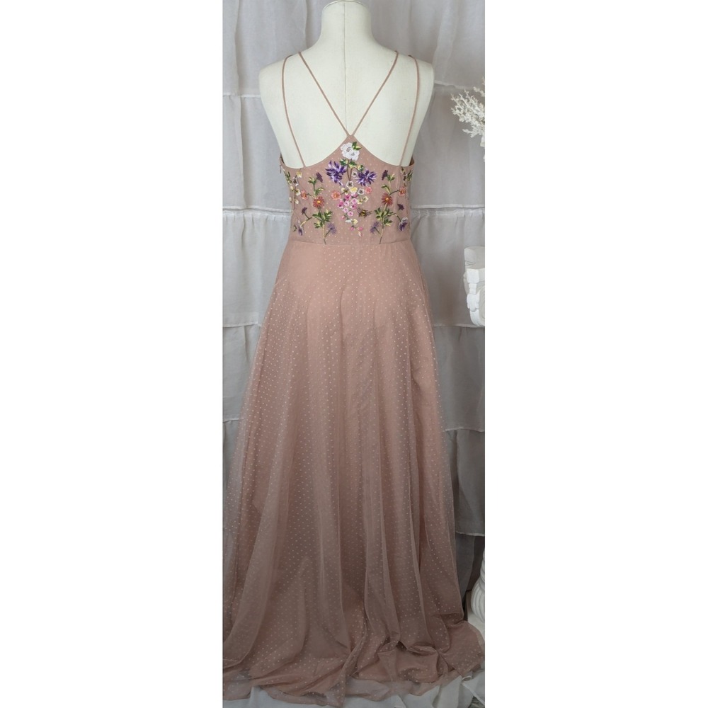ASOS Dusty Rose Floral Sequin Halter Maxi Dress - Picture 9 of 14